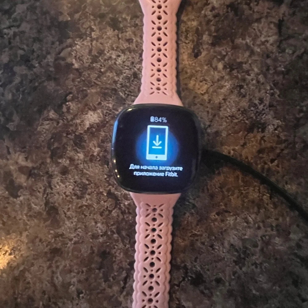 Fitbit Sense with Pink Band